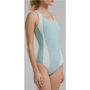 TYR Sport One Piece Swimsuit Athletic Training Racerback Heathered Size‎ 18 NWT